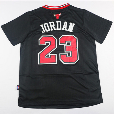 Maillot Authentique Manche Courte Bulls Jordan 23 Noir